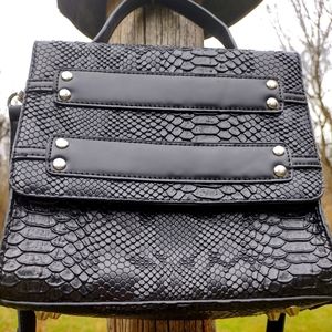 GX Black Leather Snakeskin Purse